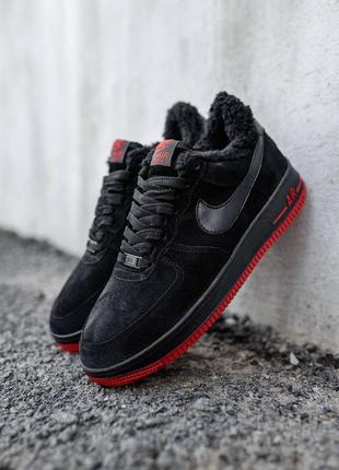 Nike air force 1 (черное с красным )