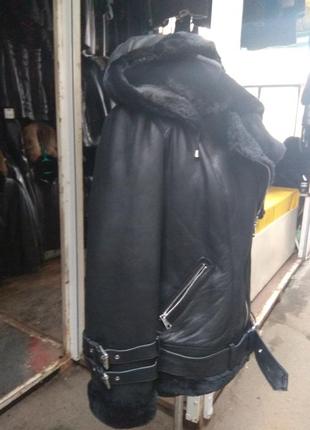 Дублянка пілот авіатор косуха з капюшоном натуральна