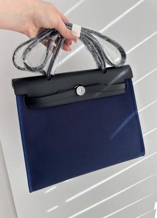 Шикарная сумка в стиле hermes herbag синяя