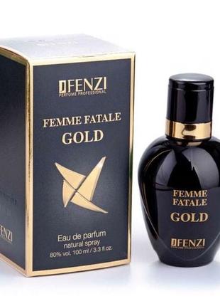 Парфумована вода жіноча jfenzi femme fatale gold парфум жіночий 100 мл1 фото