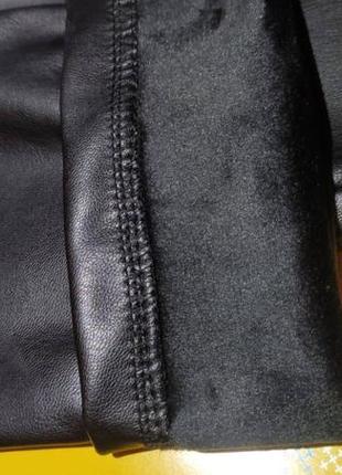 Зимові лосини утеплені шкіряні висока посадка пояс на флісі лосіни легінси латексні еко шкіра висока посадка широкий пояс8 фото