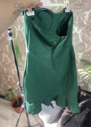 Корсетное бандажное зеленок платье3 фото