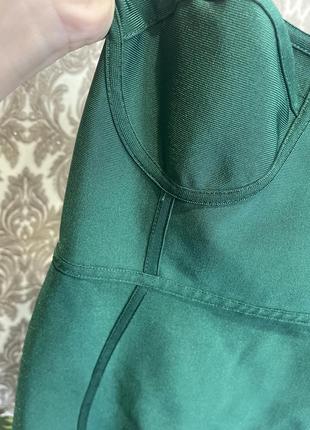 Корсетное бандажное зеленок платье
