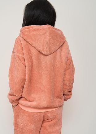 Пижама женская тёплая велсофт с мишкой 94117 размер s, m, l, xl4 фото