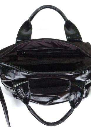 Женская черная лаковая замшевая сумка, цвета в ассортименте5 фото