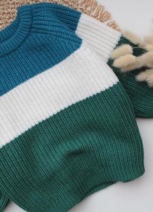 Стильний триколірний светр zara на малюка 9-12 міс2 фото