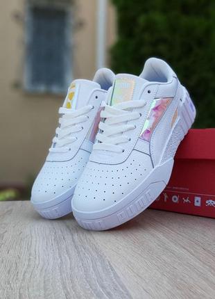 Жіночі кросівки | puma cali | білі | прес шкіра, :36