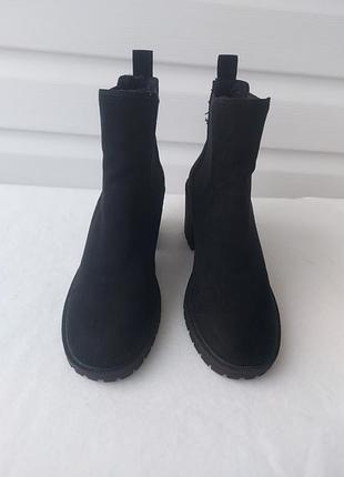 Женские утепленные ботильоны ботинки на блочном каблуке h&amp;m