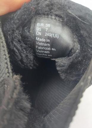 Женские утепленные ботильоны ботинки на блочном каблуке h&amp;m