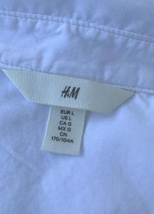 Удлиненная хлопковая рубашка h&m 100 % хлопок6 фото