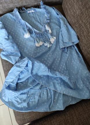 Новая туника women' secret с кисточками хлопок пляжное платье оверсайз