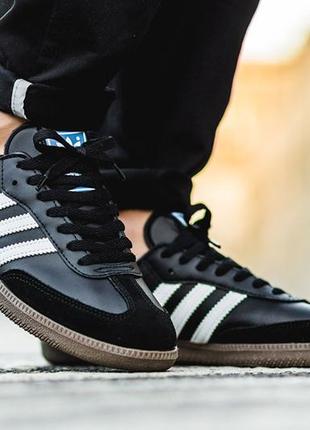 Кросівки adidas samba og black white gum — b75807/bz00586 фото