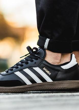 Кросівки adidas samba og black white gum — b75807/bz00587 фото