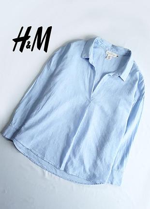 Стильная льняная рубашка  от н&м