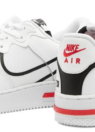 Кроссовки nike air force 1 react white black red3 фото