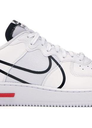 Кроссовки nike air force 1 react white black red1 фото
