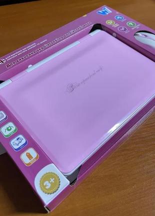 Детский интерактивный учебный компьютер ноутбук с мышкой для девочек розовый5 фото