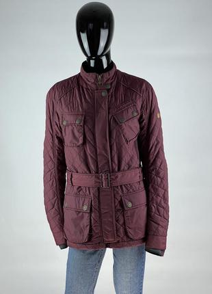 Фирменная байкерская стеганая куртка с поясом в стиле barbour burberry belstaff