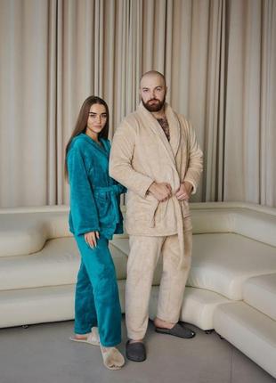 Чоловіча піжама махрова тепла домашній костюм l,xl,2xl