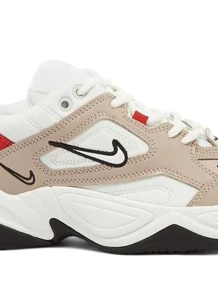 Кросівки nike m2k tekno fossil stone white red1 фото