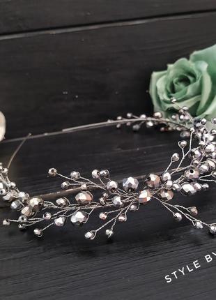 Ободок серебристый