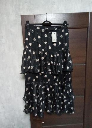 Брендовая новая красивая шифоновая юбка р.10-12.3 фото