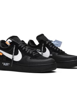 Кроссовки nike air force 1 low off-white black white3 фото