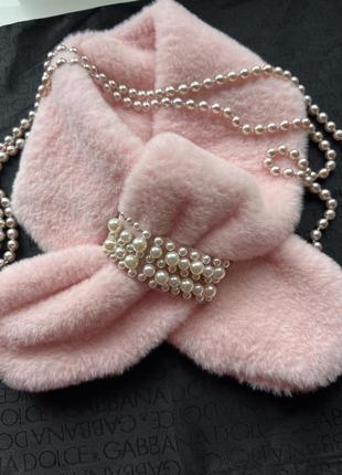 Теплый шарф с петлей с камушками, плющевый зимний шарф