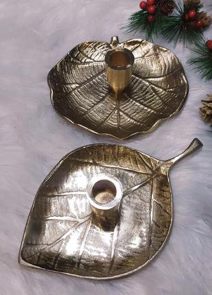 Стильний металевий свічник декор для столу на свята різдво4 фото