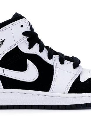 Кросівки nike air jordan 1 mid white black tuxedo