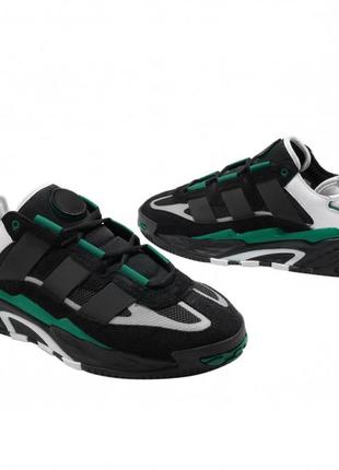 Кросівки adidas niteball core black cloud white green sub3 фото