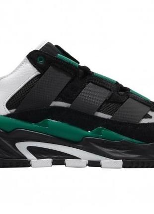 Кросівки adidas niteball core black cloud white green sub1 фото