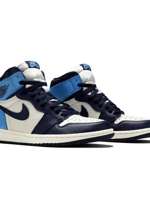 Кроссовки nike air jordan 1 retro high obsidian unc blue2 фото