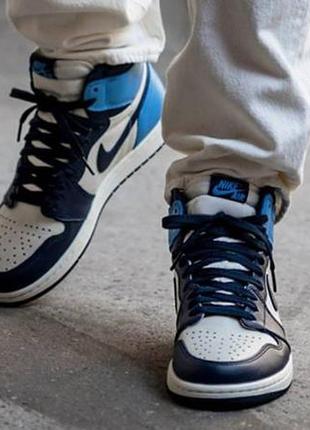 Кроссовки nike air jordan 1 retro high obsidian unc blue8 фото