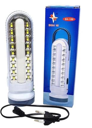 Портативный фонарь лампа светодиодный sh-189 аккумуляторный + на батарейках 3хаа (не комплектуются)