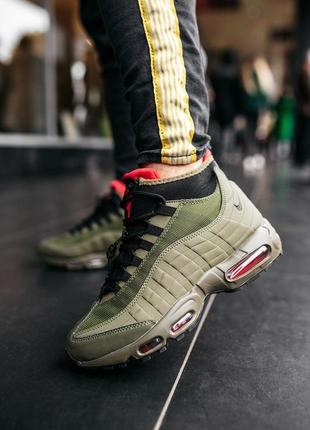 Кроссовки nike air max 95 sneakerboot medium olive - 806809-2027 фото