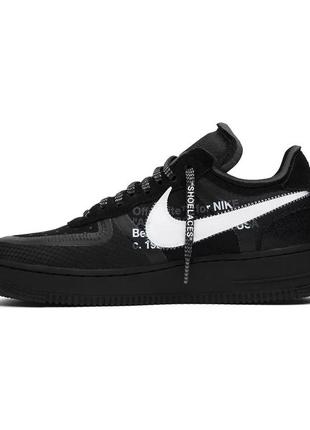 Кроссовки nike air force 1 low off-white black white2 фото