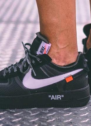 Кроссовки nike air force 1 low off-white black white9 фото