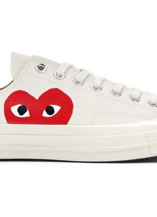 Кеди converse chuck taylor all-star 70s low ox comme des garcons play white