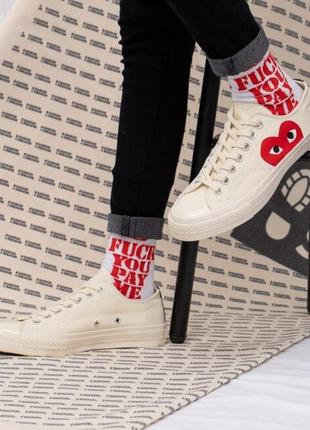 Кеды converse chuck taylor all-star 70s low ox comme des garcons play white7 фото