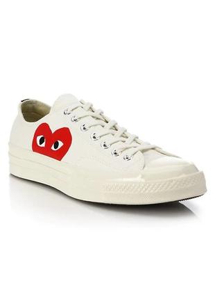 Кеды converse chuck taylor all-star 70s low ox comme des garcons play white2 фото