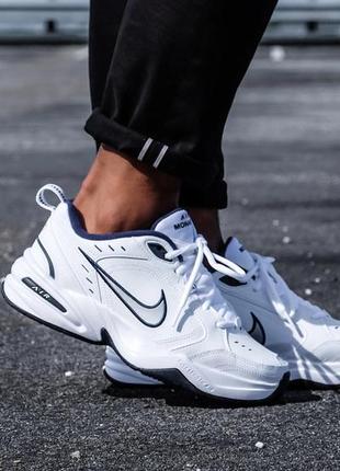 Кроссовки nike air monarch iv white navy - 415445-1027 фото