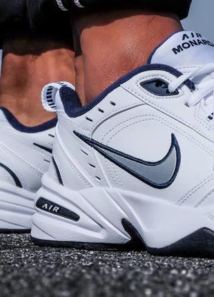 Кроссовки nike air monarch iv white navy - 415445-1029 фото