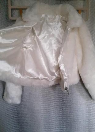 Детская брендовая новогодняя шубка, теплая нарядная меховая куртка, накидка на девочку 5 лет8 фото