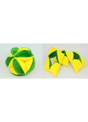 М'яка іграшка м'яч-трансформер, жовто-зелений, 15 см