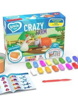 Набір тіста для ліплення crazy farm (18 кольорів) комбінований різноколір
