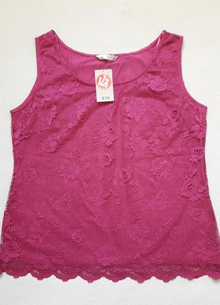 Суперовая майка декорированная кружевом большого размера tu