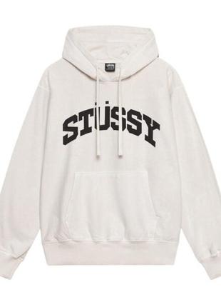 Худи белый loys stussy block-sport logo white