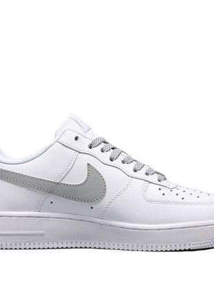 Кроссовки nike air force 1 low 3m reflective swoosh white3 фото