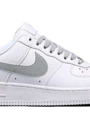 Кроссовки nike air force 1 low 3m reflective swoosh white1 фото